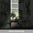 thumbnail image 4 of Lfeey Palm Leaf Tropical Green Blackout Curtains, Natural Print Privacy Protection Grommet Curtains, 42x63 Inches, 2 Panels, 4 of 6