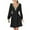 Black, variant on Herrnalise Women's Long Sleeve V-Neck Lace Dress Tie Dresses S-XL