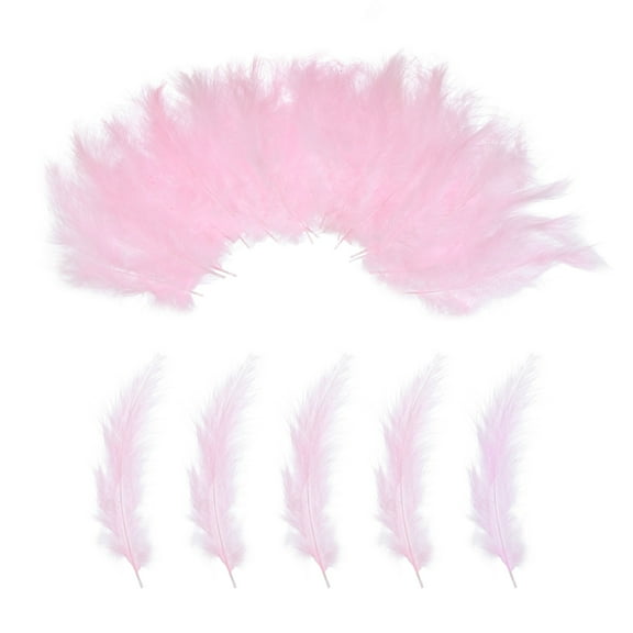 200 Pack Fluffy Turkey Marabou Feather,Pink Natural Turkey Feather