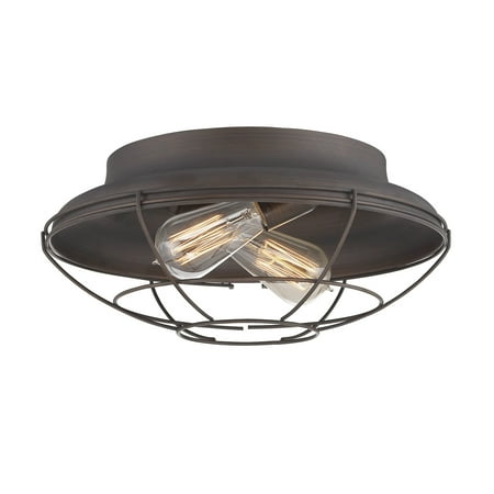

Millennium Lighting Neo-Industrial 2 Light Flush Mount Ceiling Fixture in Rubbed Bronze