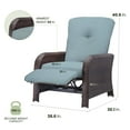 thumbnail image 3 of Hanover Strathmere Wicker and Steel Outdoor Patio Lounge Chair, Ocean Blue, 3 of 11