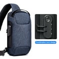 thumbnail image 4 of Hanging strap bag, USB anti-theft laptop backpack, casual chest shoulder bag, suitable for both men and women - blue, 4 of 5