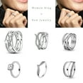 thumbnail image 3 of 925 Silver Stackable Vintage Leaf Ring For Women Crystal S925 Bowknot Rings Original Finger Rings Anniversary Retro Jewelry YFPTR041 8, 3 of 6