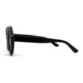 thumbnail image 4 of Heavy Oversize Rhinestone Leaf Shape Mod Sparkling Sunglasses Black Gunmetal, 4 of 4