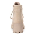 thumbnail image 2 of SUN STONE Womens Beige 1" Platform Lace-Up Lug Sole Padded Ruthee Round Toe Block Heel Zip-Up Booties 11 M, 2 of 4