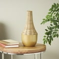 thumbnail image 2 of DecMode 15" Handmade Woven Brown Rattan Vase with Gold Metal Base, 2 of 9