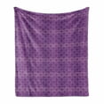 thumbnail image 1 of Vintage Soft Flannel Fleece Blanket, Damask Style Repetitive Rococo Pattern Old Fashioned in Purple Shades, Cozy Plush for Indoor and Outdoor Use, 50" x 70", Violet and Dark Purple, by Ambesonne, 1 of 6
