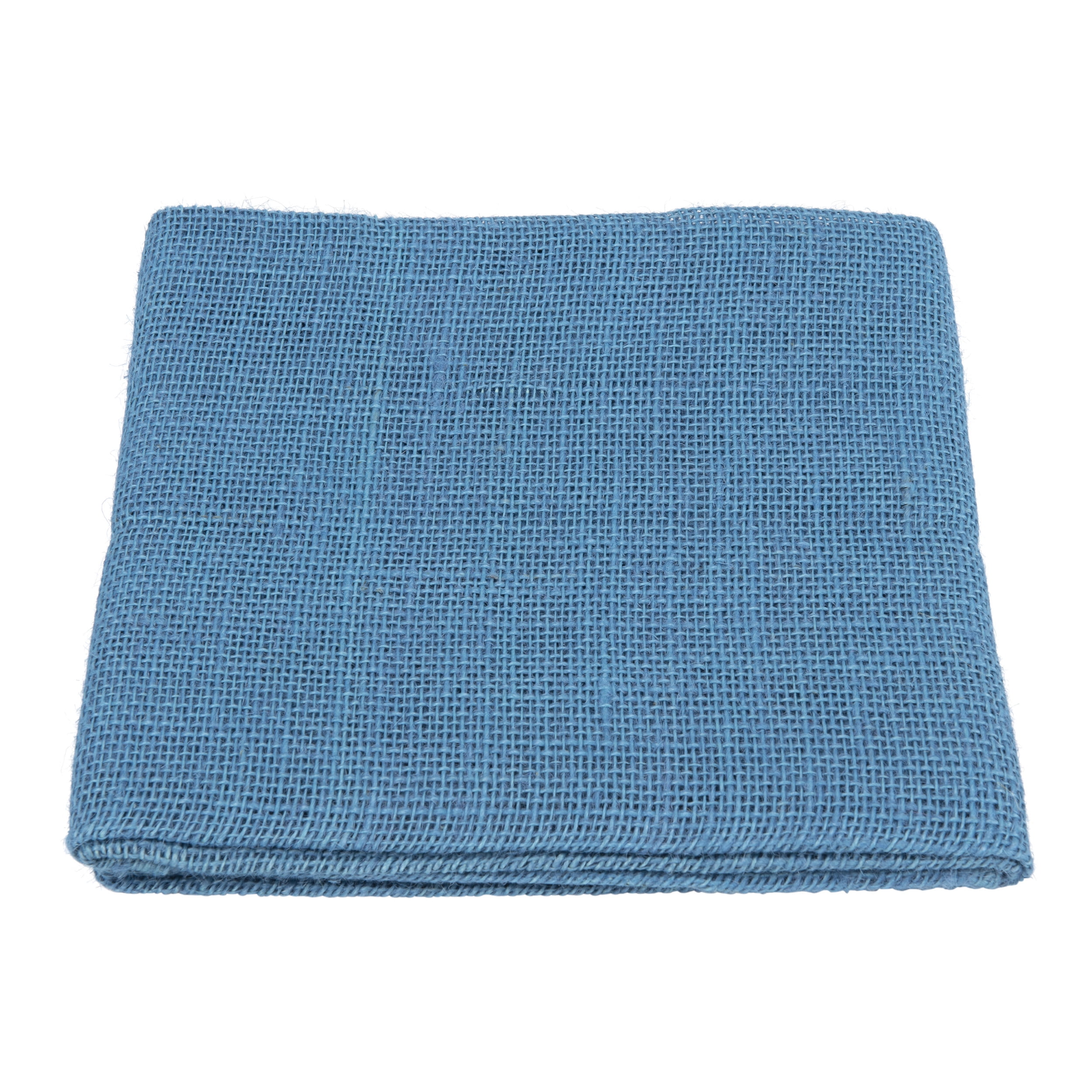 (2 pack) Allen Company Precut Natural Jute Burlap, Finished Edges, 46"W x 1-Yard, Tranquil Blue