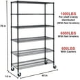 BestOffice 18x48x78 Wire Shelving with Wheels 6Shelf Adjustable Heavy