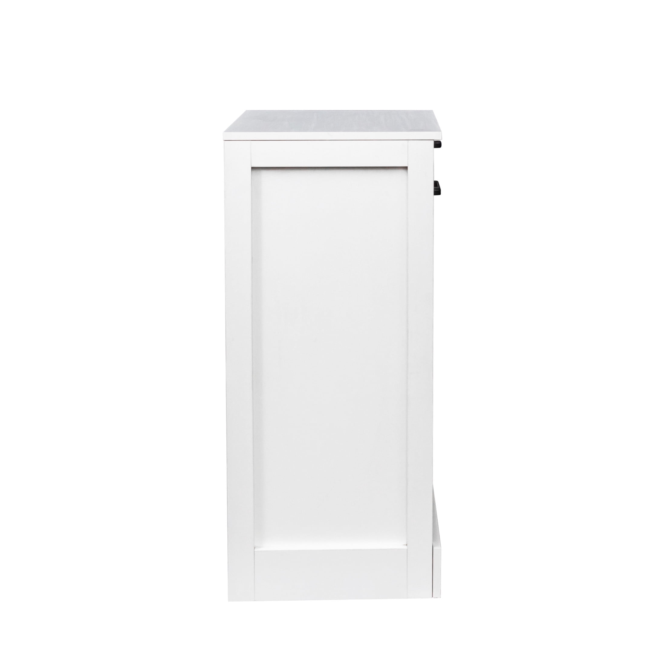Noble House Wilbur 35.4" 24-Bottle Wine Cabinet, Modular Buffet, Grid Compact Bar Storage, Dining Room, White