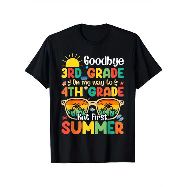 Goodbye 3rd Grade Graduation To 4th Grade Hello Summer Boys Girls T-Shirt
