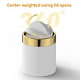 thumbnail image 2 of Mini Trash Can with Lid, Desktop Small Recycling Bin Cute Metal Garbage for Tabletop Countertop Use,Stainless Steel 0.4Gal/1.5L Waste Office Parlor Car Bedroom,Swing Lid Open, 2 of 5