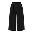thumbnail image 2 of Sngxgn Pants for Women High Waisted Pants Drawstring Elastic Casual Pants Work(Black,XL), 2 of 5