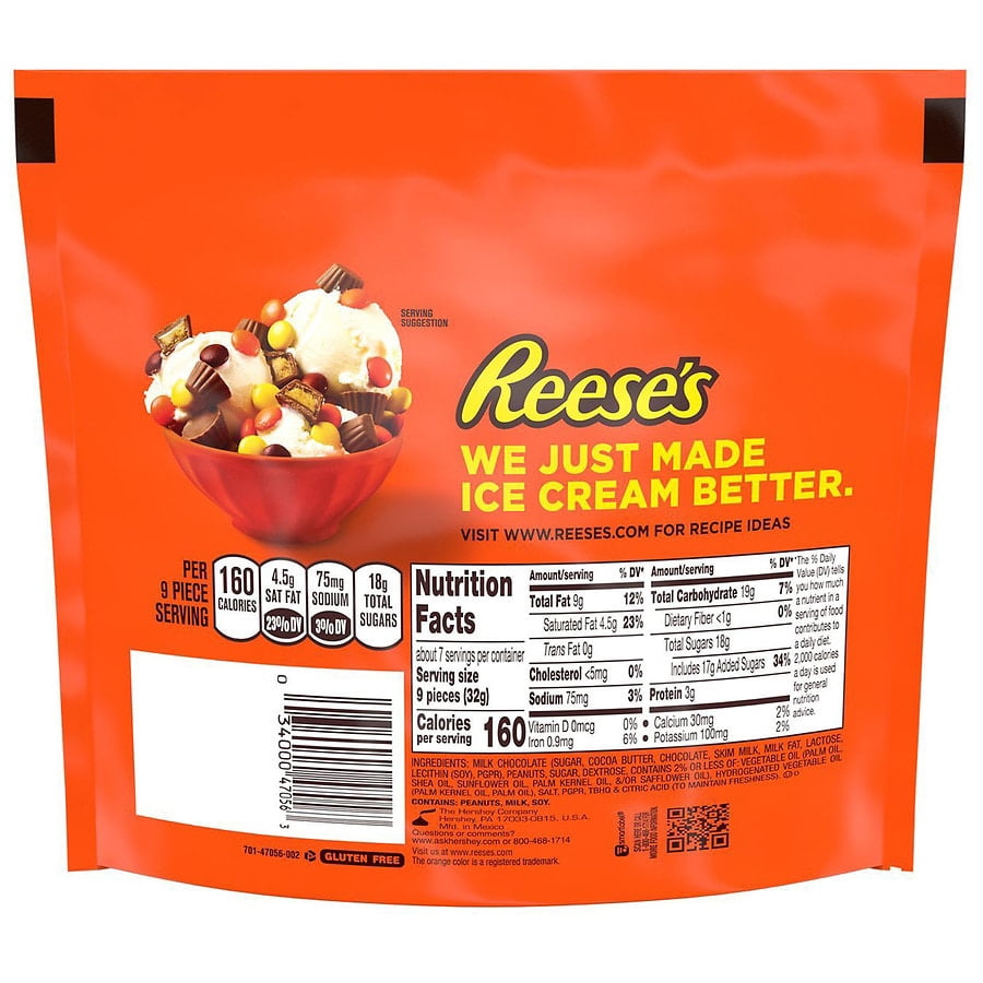 Reese's Minis Cups Candy, Unwrapped Milk Chocolate Peanut Butter7.6oz Pack of 2