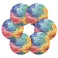 thumbnail image 2 of Haosy Set of 6 Drink Woven Coaster with Holder Heat Resistant Non-Slip Bar Coasters 4 Inches Colorful Clouds over Water, 2 of 7