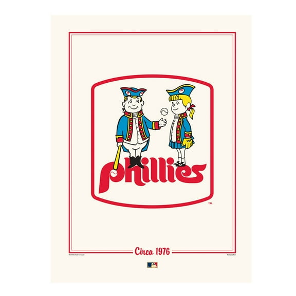 Philadelphia Phillies 12" x 16" 1976 Cooperstown Logo Art Print