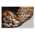 thumbnail image 2 of Lotusprinthandmade Christian Lion and Lamb Give It To God And Go To Sleep Poster 24" x 36", 2 of 5
