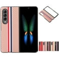 thumbnail image 1 of Case for Samsung Galaxy Z Fold 3[2021 Release], Galaxy Z Fold3 Cover, Allytech Carbon Fiber PU Leather Case Cover Hybrid PU Leather Hard PC Anti-Scratch Slim Case for Galaxy Z Fold 3 2021, Pink, 1 of 3