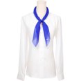 thumbnail image 2 of INSPIRE CHIC Women Pleated Chiffon Scarves, Contrast Color Trim Semi Sheer Stretchy Gauze Neck Scarf Neckerchief 43.3x19.7" Royal Blue, 2 of 5