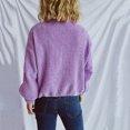 thumbnail image 7 of Women's Fashion Casual Round Neck Pullover Solid Color Long-sleeve Sweater Top for Everyday Style, Comfortable and Chic Top for Women,Purple,M, 7 of 7