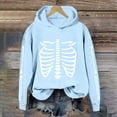 thumbnail image 3 of Skeleton Halloween Hoodies for Women 2025 Long Sleeve Funny Skeleton Graphic Hoodie Sweatshirt Pullover Tops, 3 of 4