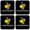 thumbnail image 1 of Vinyl Drink Coasters - Set of 4 - Bee Confident, 1 of 3
