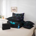 thumbnail image 4 of Gradient Butterfly Bedding Set Queen Size, Colorful Shiny Stars Soft Comforter Set, Galaxy Kids Girls (Comforter+Fitted+Flat Sheet+2 Pillowcases+2 Throw Pillow Covers) 7 Pieces Bed Set, 4 of 5