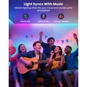 SUNLINKCO 9.84ft LED Lights for 32-43 Inch TV, RGB+IC TV Lights Backlight Strip Behind, with 44 Scene Modes, Bluetooth APP and Voice Control, Music Sync Smart Ambient Lighting for Gaming, Living Room
