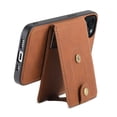 thumbnail image 6 of Detachable Wallet Cover for iPhone 15 Plus Case with Card Holder Slots, PU Leather Slim Purse 2-in-1 Magnetic Phone Case Compatible with MagSafe Charging for iPhone 14 Plus, Brown, 6 of 10