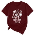 thumbnail image 5 of Tittly T Shirts for Women Spring Tops for Women Girl's Trip 2025 T Shirt Women's Fashion Round Neck Casual Short Sleeves Graphic Tees Tshirts Shirts Wine L, 5 of 5