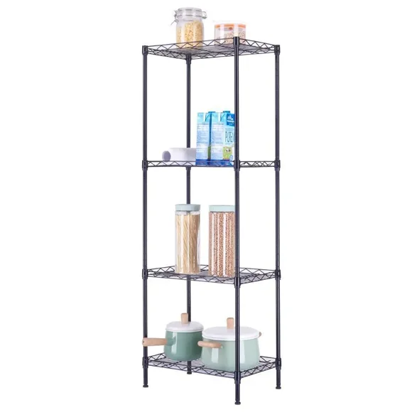 Wire Shelving Metal Storage Rack Shelves for Laundry Bathroom Kitchen 4-Tiers