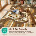 thumbnail image 4 of Design&I 2'x3' Washable Accent Rug Shaped Football Beast Retro Athletic Stripe Footboard Themed for Kitchen, Pet Station, Friendly & Non-Slip Built-In Grip, 4 of 7