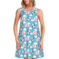 thumbnail image 1 of Fotbe Panda Flying in the Sky Vestido de Verano sin Mangas para Mujer – Vestido Midi Línea A, Estilo Camiseta Floral, Vestido Playero Casual y Fluido, 1 of 7