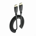 thumbnail image 2 of Mini HDMI to HDMI Coiled Cable 90 Degree Adapter Supports 1080P 60Hz for HDTV Cameras and Game Consoles, 2 of 10