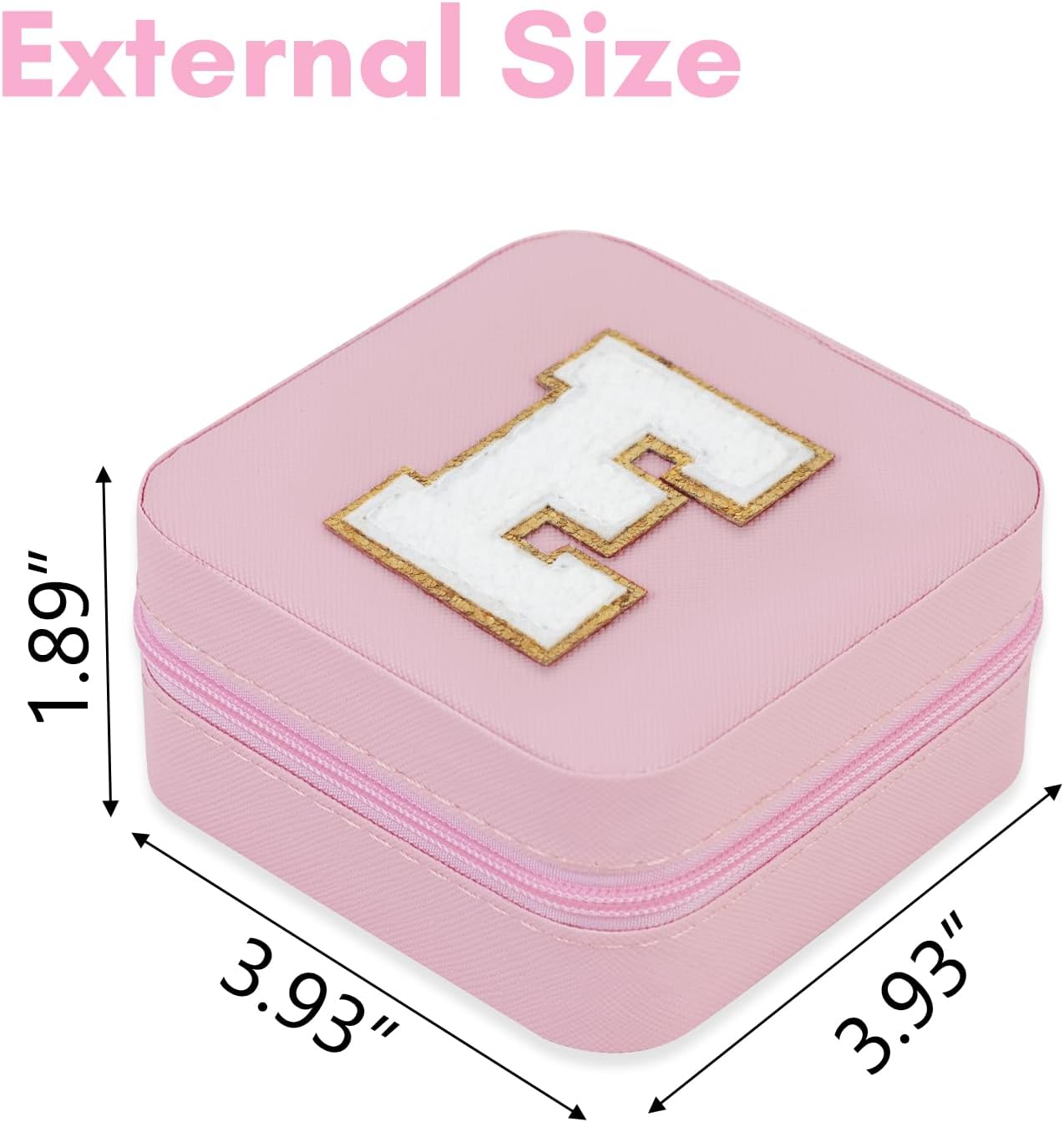 Travel Jewelry Case Organizer, Gifts For Women, Small Jewelry Box Jewelry Organizer, Necklace Organizer Earring Organizer Box With Mirror, Pink Travel Essentials Initial E[Z1]