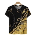 thumbnail image 4 of WEAIXIMIUNG Chemises à Manches Longues pour Femmes Travaillant à l'Extérieur T-Shirt Confortable pour Femmes Mode Chemises à Imprimé Floral Col Rond T-Shirt à Manches Courtes Hauts Tunique Blouse, 4 of 6
