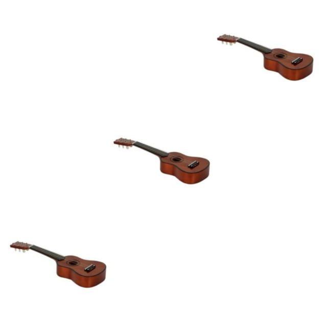 mmirethe Guitare Acoustique Compacte 21 Pouces 6 Cordes Instrument de Musique Cadeau Café 21 Pouces 3 Pcs