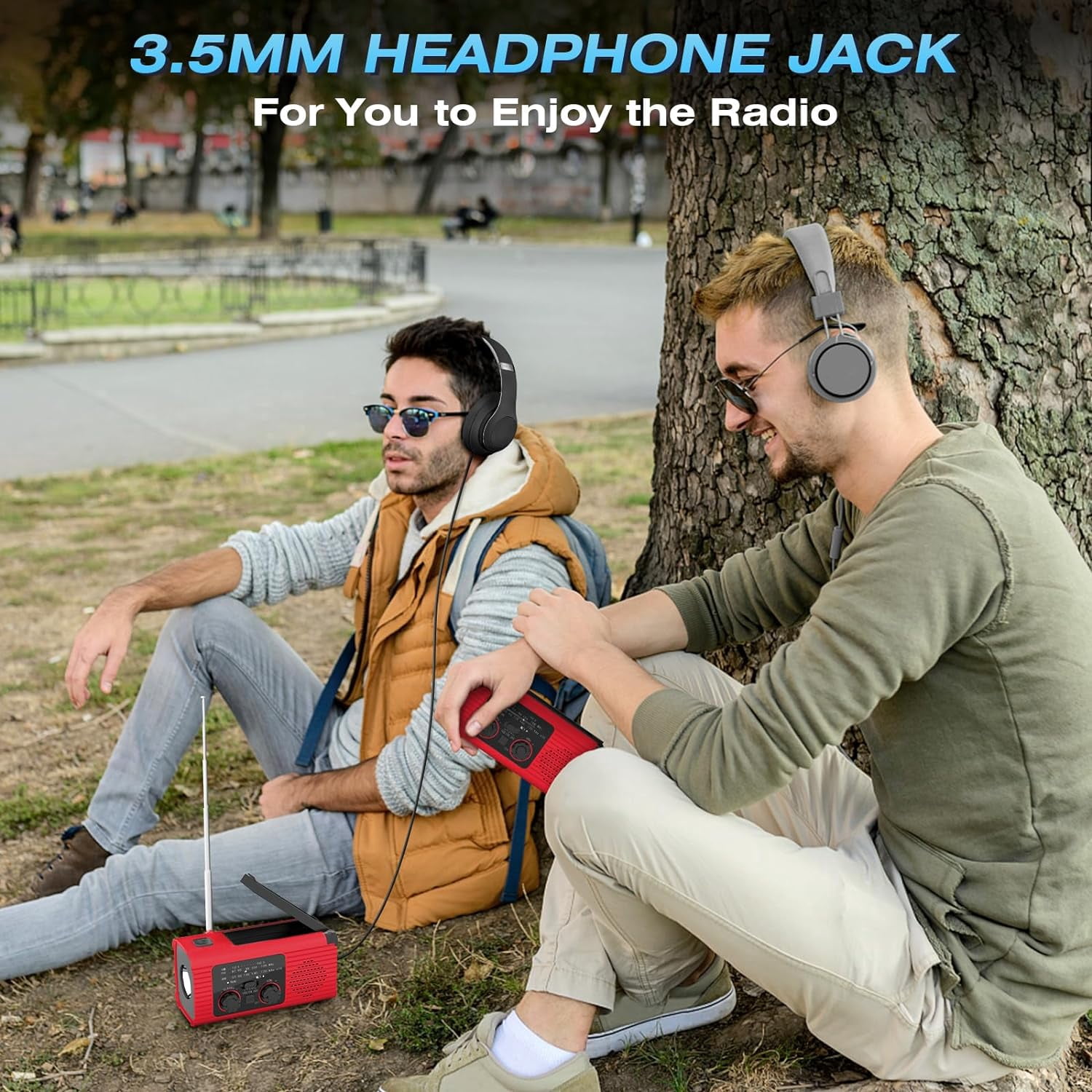 Emergency Weather Radio, 4000Mah Solar Powered Weather Alert Radio With Hand Crank And Usb Charging, Am/Fm Radio With Led Light, Reading Lamp, Sos Alarm, External Headphone Jack