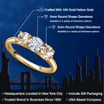 thumbnail image 2 of Gem Stone King 10K Yellow Gold Forever One DEF Moissanite From Charles & Colvard and Peach Morganite Engagement Ring for Women | 1.30 Cttw | Round 5MM | Gemstone Birthstone | Size 9, 2 of 7