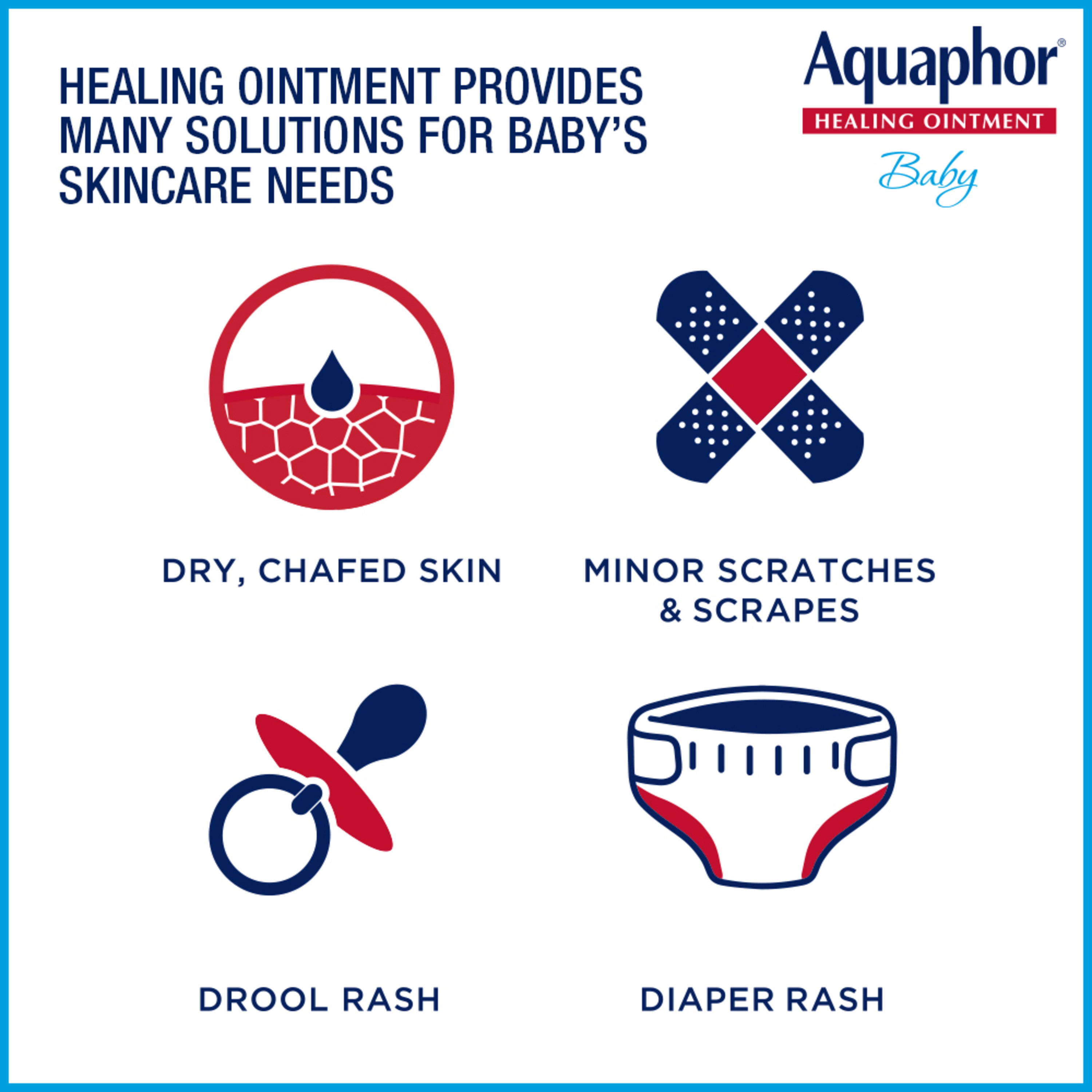 Aquaphor Baby Healing Ointment, Baby Skin Care and Diaper Rash, Diaper Bag Size - image 3 of 11