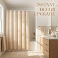 thumbnail image 5 of Unique Bargains 3D Geometric Texture Bath Curtain Sets with Hooks Beige 72"W x 72"L, 5 of 7