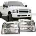thumbnail image 5 of PIT66 Corner Clear/Chrome Headlights Assembly Fit For 2005-2007 Ford F250 F350 Super Duty Headlamp, 5 of 8