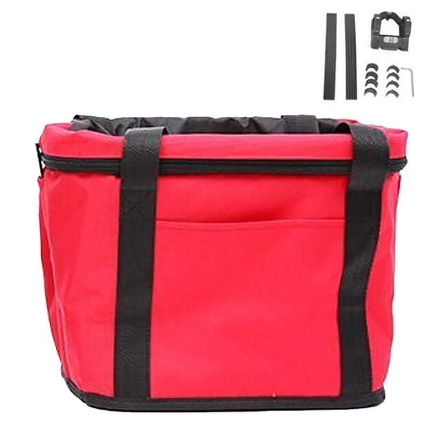 Yingyy Panier de Guidon de Vélo Pliable Cadre avant Sac de Transport pour Animaux de Compagnie Randonnée Pique-Nique Vélo de Montagne Rangement Route Rouge