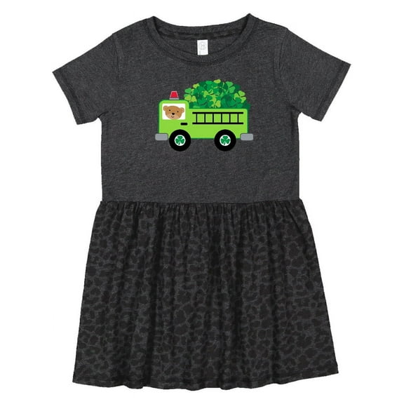 Inktastic Irish St Patricks Day Fire Truck Girls Toddler Dress
