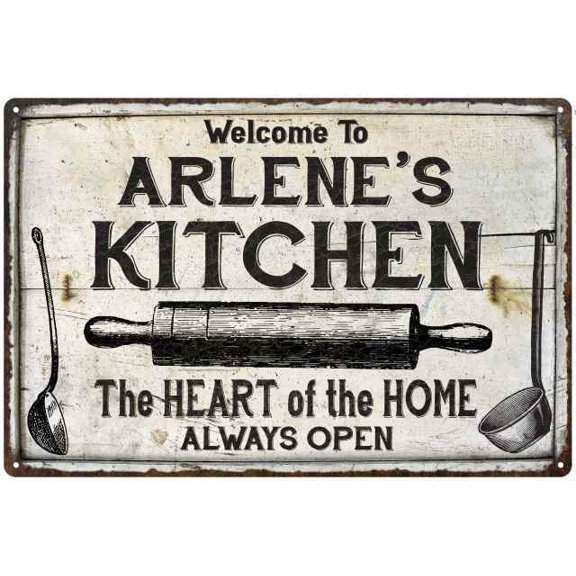 ARLENE'S Kitchen Farmhouse Sign 8 x 12 Matte Finish Metal 108120033228