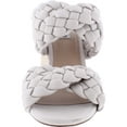 thumbnail image 3 of Steve Madden Twisted Bone Off White Leather Chunky Braided Straps Open Toe Mules (Bone, 7), 3 of 3