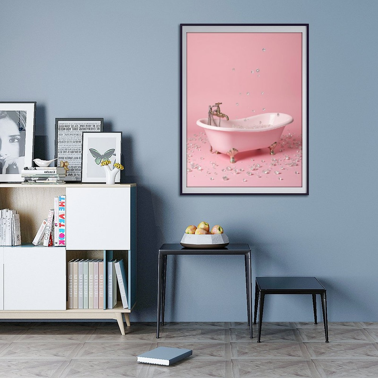 Diamond Art Kits for Adults - 5d Pink Bathtub Gems Luxury Scene Diamond Painting for Adults, Diamond Art for Adults Beginners, Diamond Painting Kits for Adults for Home Wall Decor