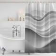thumbnail image 3 of Gray Striped Shower Curtain, Waterproof Shower Curtains for Bathroom, Modern Abstract Art Wave Moire Gradient Washable Fabric Bathtub Curtain Set Bath Decor with 12 Hooks Extra Long 72"x96", 3 of 8