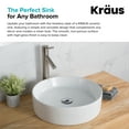 thumbnail image 6 of KRAUS Elavo Round Vessel White Porcelain Ceramic Bathroom Sink, 18 inch, 6 of 9
