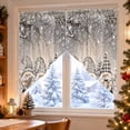 thumbnail image 4 of Christmas Themed Window Curtain 2 Piece, Irregular Polyester Drapes for Living Room Bedroom, Festive Holiday Window Decoration for Party Scene Layout, 4 of 6